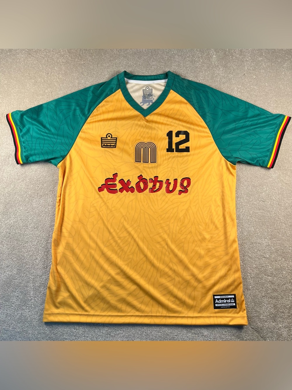 Bob Marley x Mundial x Admiral Home Exodus Football Soccer Jersey Limited Large